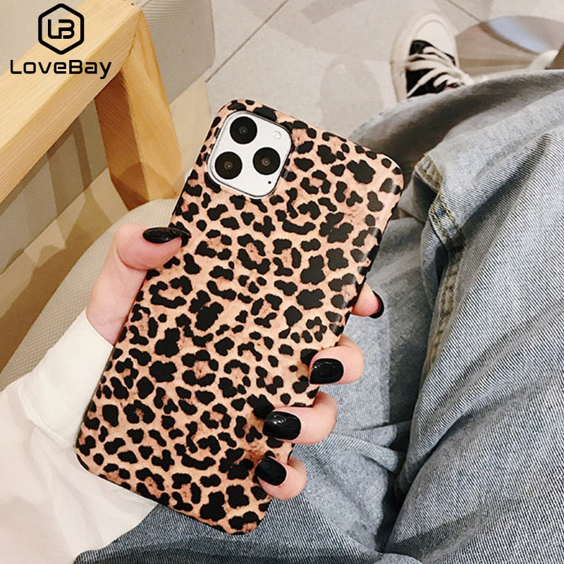 Lovebay Luxury Leopard Print Phone Case For iPhone 7 Soft IMD Silicone Cover For iPhone 11 12 13 14 Pro XS Max XR X 6 6S 8 Plus