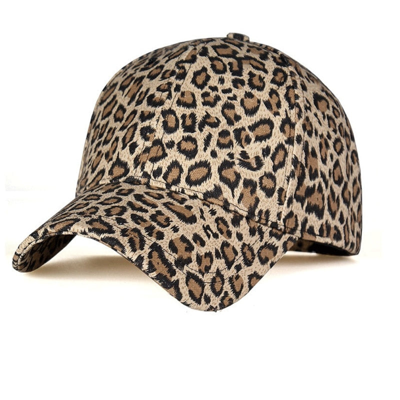 New Women Men Sports Hat Leopard Cheetah Print  PanelStrapback Camp Hat  Cap retro animal Baseball Cap Adjustable Travel Sport