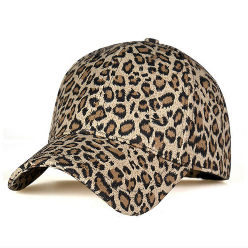 New Women Men Sports Hat Leopard Cheetah Print  PanelStrapback Camp Hat  Cap retro animal Baseball Cap Adjustable Travel Sport