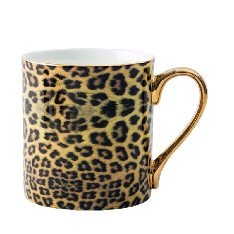 Ceramic Leopard Print Mug Large Capacity Coffee Cup Water Milk Drinking Tazas Tea Party Home Drinkware Gifts