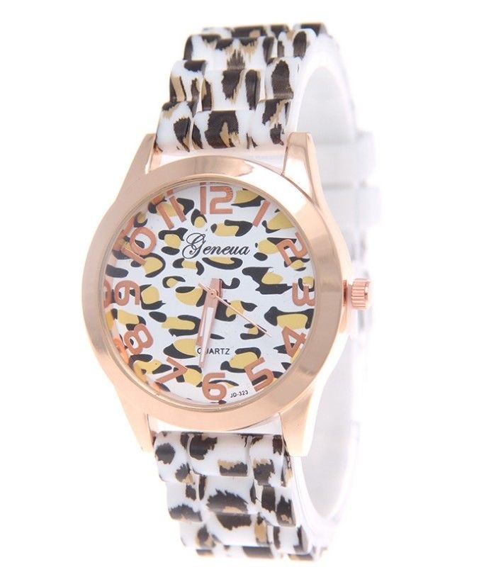 Geneva Watch Leopard Print Silicone Watch 2020 New Fashion Casual Student Watch Leopard Print Color Quartz Watch