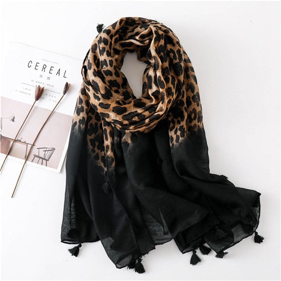 Animal Leopard Print Scarf Women Beach Scarf Luxury Brand Viscose Big Leopard Summer Scarf Hijab Women Scarfs Fashionable Wraps