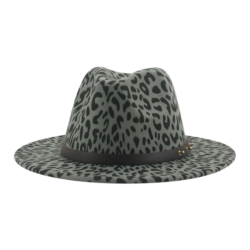 Fedora Hat Winter Women Hats Leopard Print Men Women Casual Formal Vintage Church Wedding Women Felted Hat Sombreros De Mujer