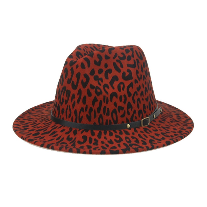 Fedora Hat Winter Women Hats Leopard Print Men Women Casual Formal Vintage Church Wedding Women Felted Hat Sombreros De Mujer