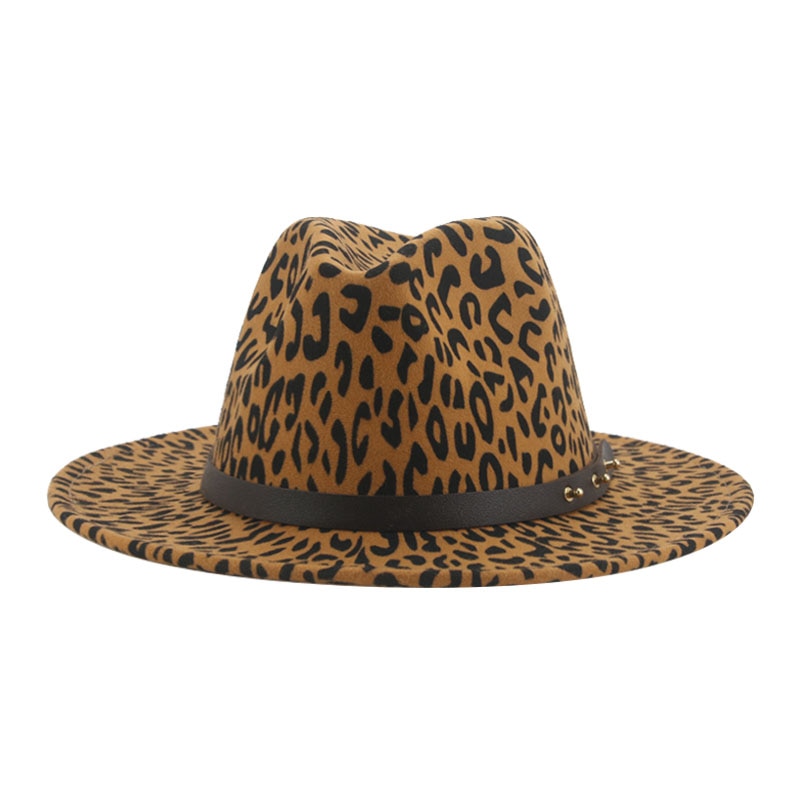 Fedora Hat Winter Women Hats Leopard Print Men Women Casual Formal Vintage Church Wedding Women Felted Hat Sombreros De Mujer