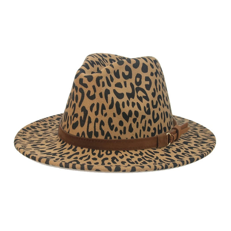 Fedora Hat Winter Women Hats Leopard Print Men Women Casual Formal Vintage Church Wedding Women Felted Hat Sombreros De Mujer