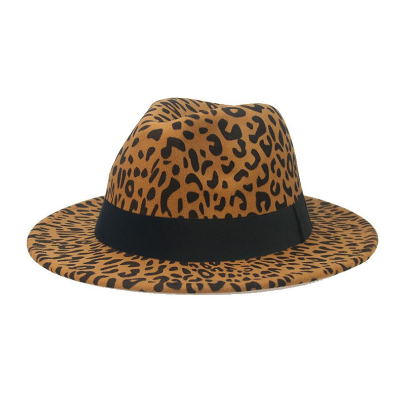 Fedora Hat Winter Women Hats Leopard Print Men Women Casual Formal Vintage Church Wedding Women Felted Hat Sombreros De Mujer