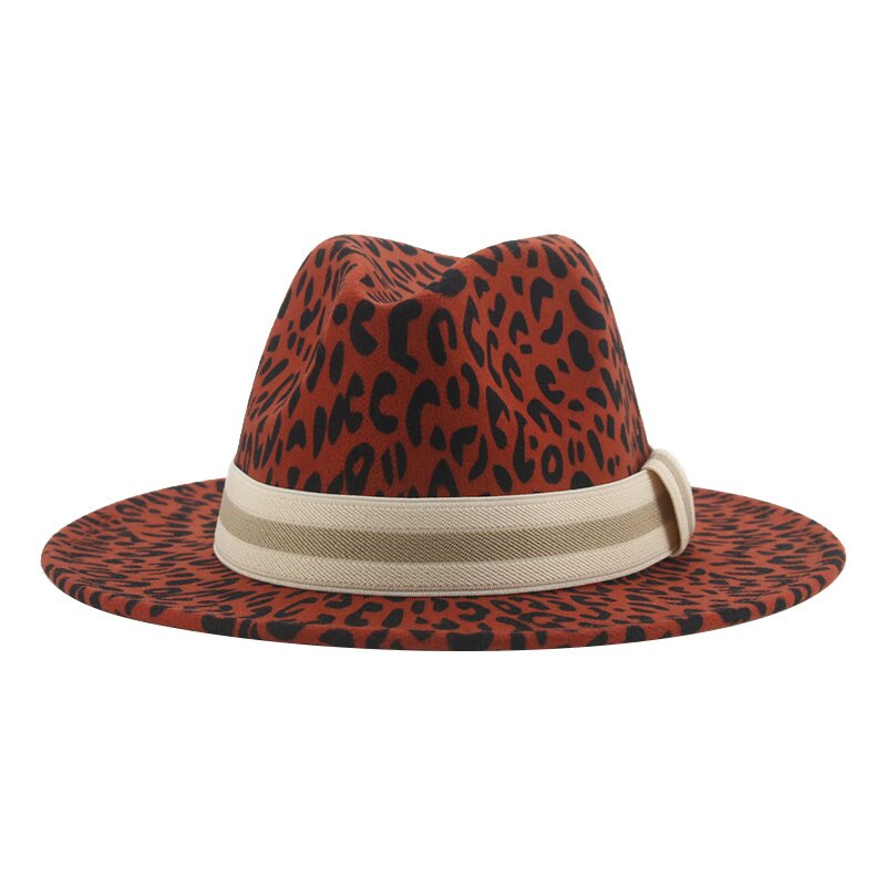 Fedora Hat Winter Women Hats Leopard Print Men Women Casual Formal Vintage Church Wedding Women Felted Hat Sombreros De Mujer