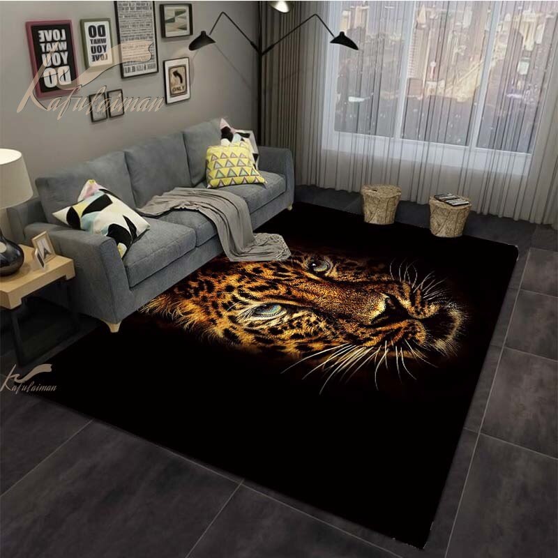 Leopard Printed Carpet For Living Room Panther Wild Tiger Lion Area Large Rug Non Slip Bathmat Home Decoration