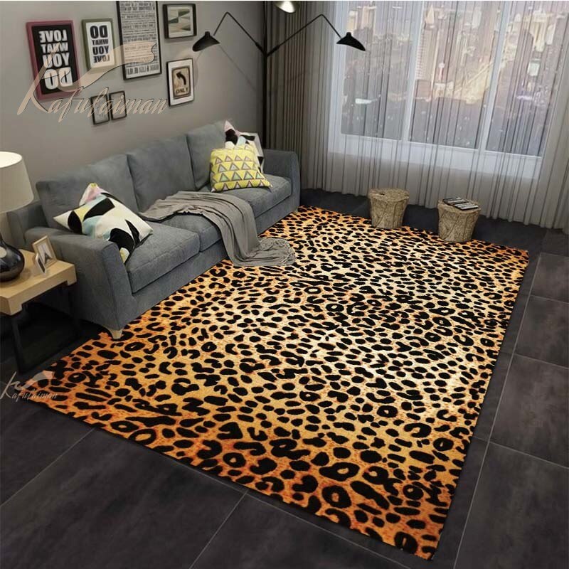 Leopard Printed Carpet For Living Room Panther Wild Tiger Lion Area Large Rug Non Slip Bathmat Home Decoration