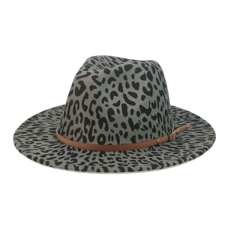 Fedora Hat Winter Women Hats Leopard Print Men Women Casual Formal Vintage Church Wedding Women Felted Hat Sombreros De Mujer