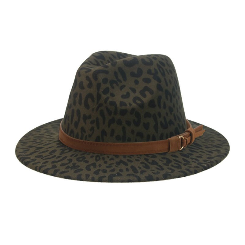 Fedora Hat Winter Women Hats Leopard Print Men Women Casual Formal Vintage Church Wedding Women Felted Hat Sombreros De Mujer