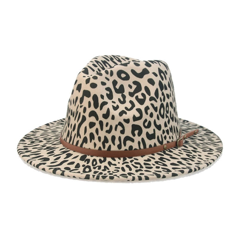 Fedora Hat Winter Women Hats Leopard Print Men Women Casual Formal Vintage Church Wedding Women Felted Hat Sombreros De Mujer