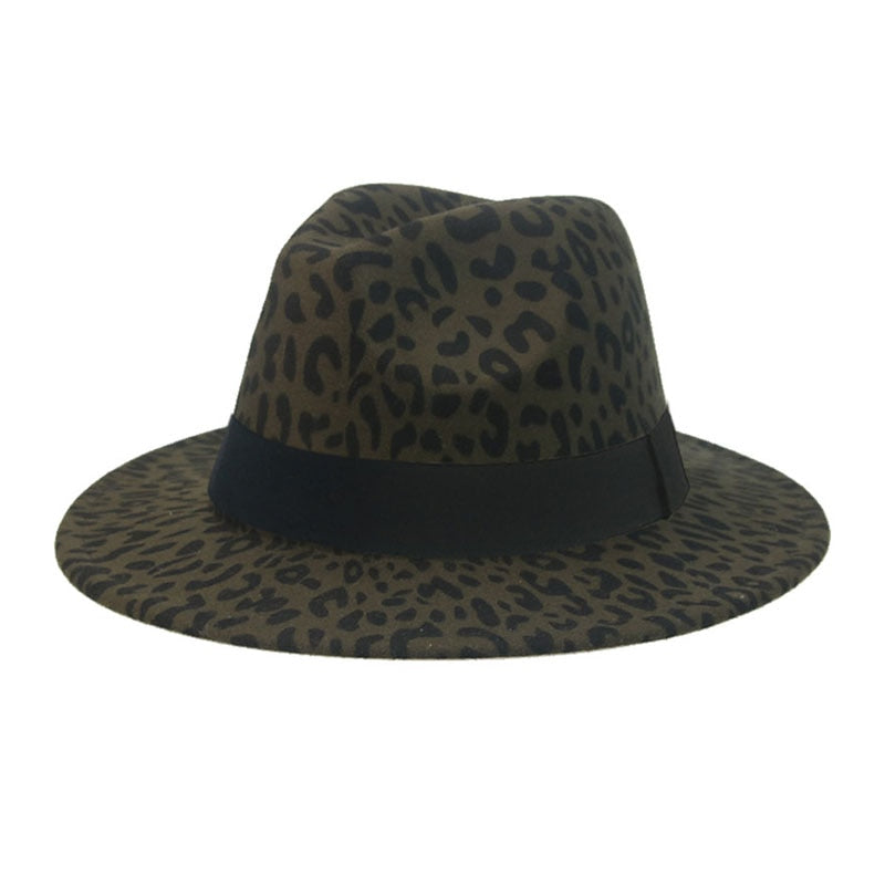 Fedora Hat Winter Women Hats Leopard Print Men Women Casual Formal Vintage Church Wedding Women Felted Hat Sombreros De Mujer