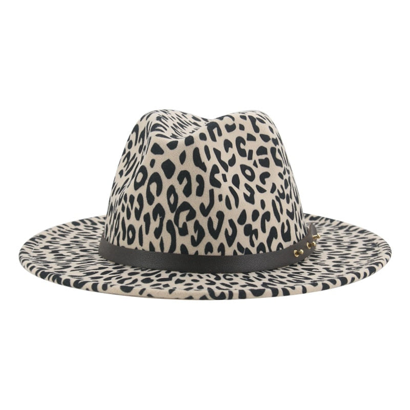 Fedora Hat Winter Women Hats Leopard Print Men Women Casual Formal Vintage Church Wedding Women Felted Hat Sombreros De Mujer