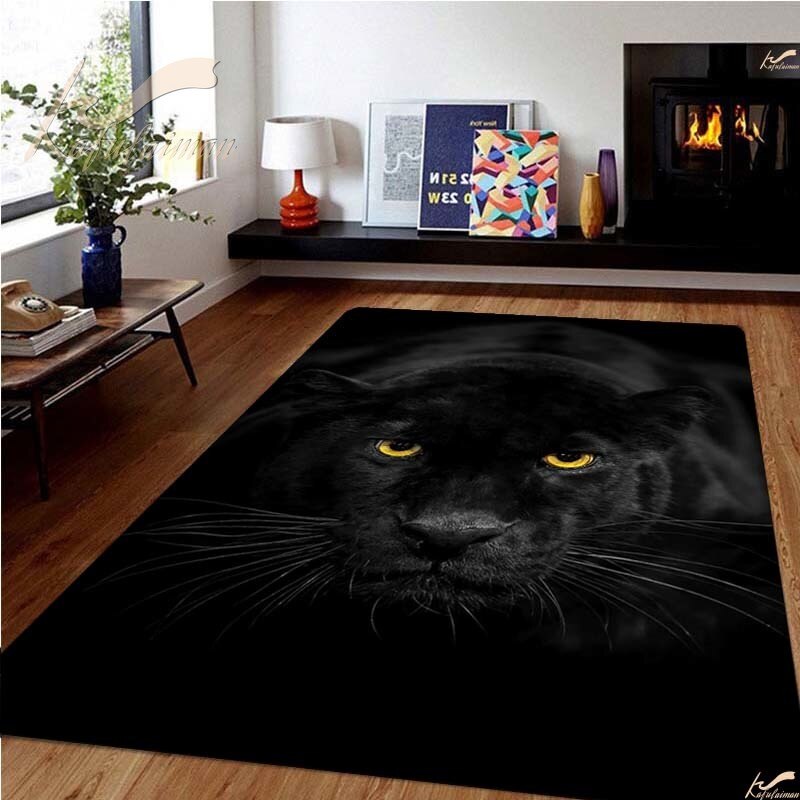 Leopard Printed Carpet For Living Room Panther Wild Tiger Lion Area Large Rug Non Slip Bathmat Home Decoration