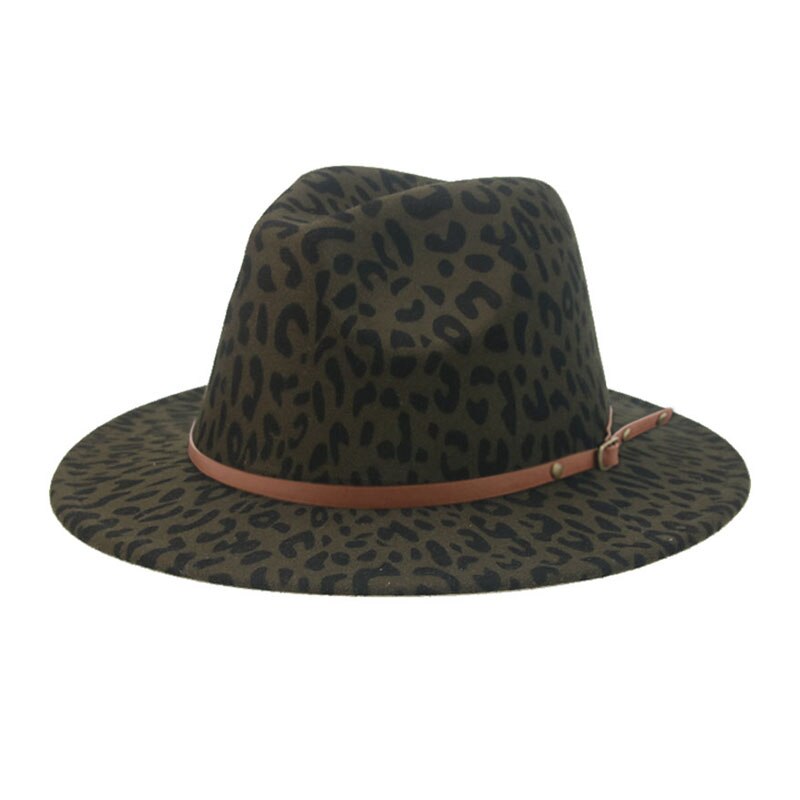 Fedora Hat Winter Women Hats Leopard Print Men Women Casual Formal Vintage Church Wedding Women Felted Hat Sombreros De Mujer