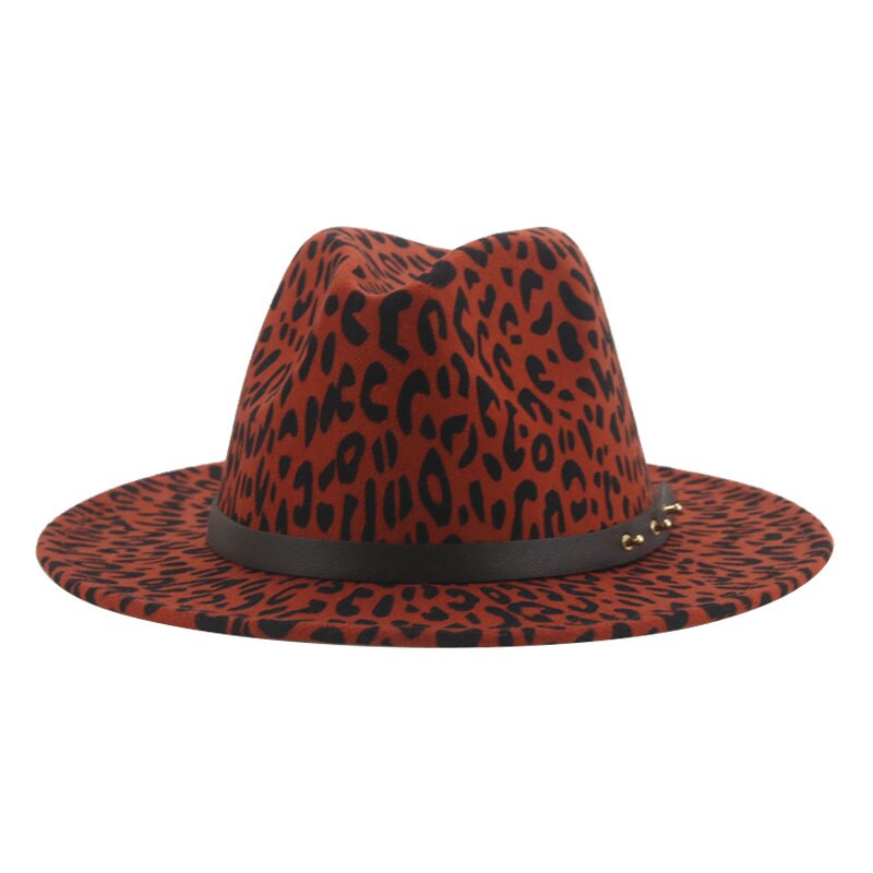 Fedora Hat Winter Women Hats Leopard Print Men Women Casual Formal Vintage Church Wedding Women Felted Hat Sombreros De Mujer