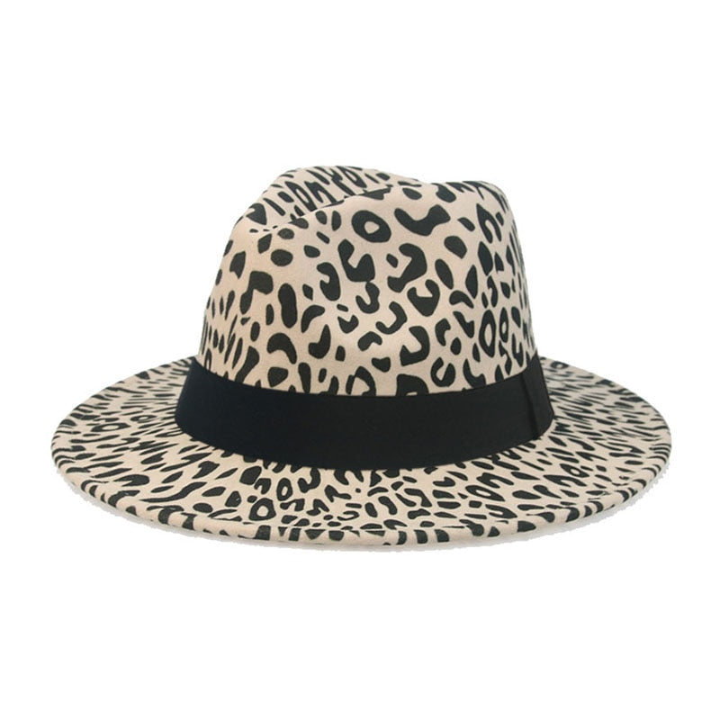 Fedora Hat Winter Women Hats Leopard Print Men Women Casual Formal Vintage Church Wedding Women Felted Hat Sombreros De Mujer