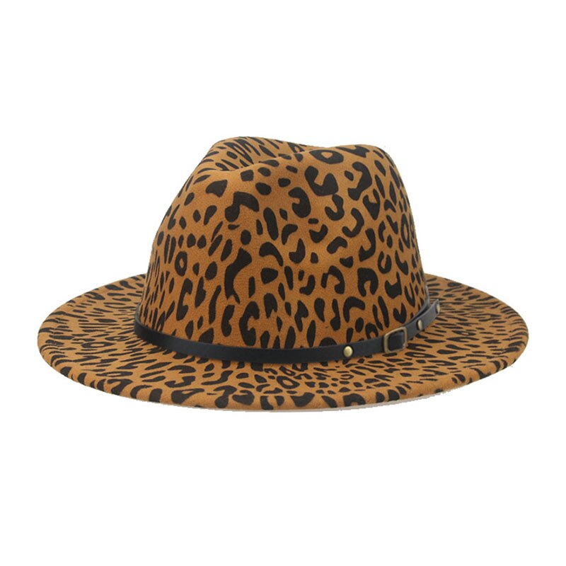 Fedora Hat Winter Women Hats Leopard Print Men Women Casual Formal Vintage Church Wedding Women Felted Hat Sombreros De Mujer