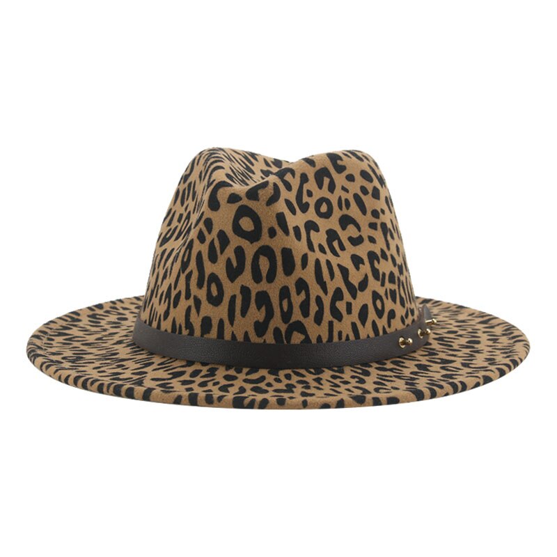 Fedora Hat Winter Women Hats Leopard Print Men Women Casual Formal Vintage Church Wedding Women Felted Hat Sombreros De Mujer