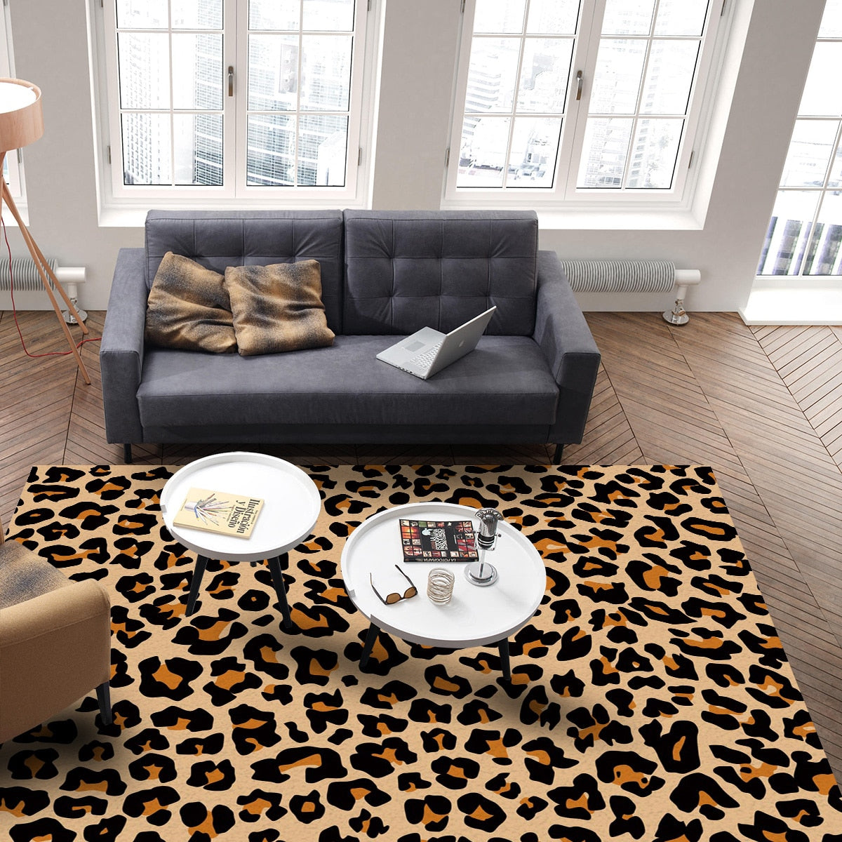 Leopard Print Cheetah Art Carpet for Living Room Floor Mat Bedroom Rug Large Bathroom Entrance Non-slip Doormat