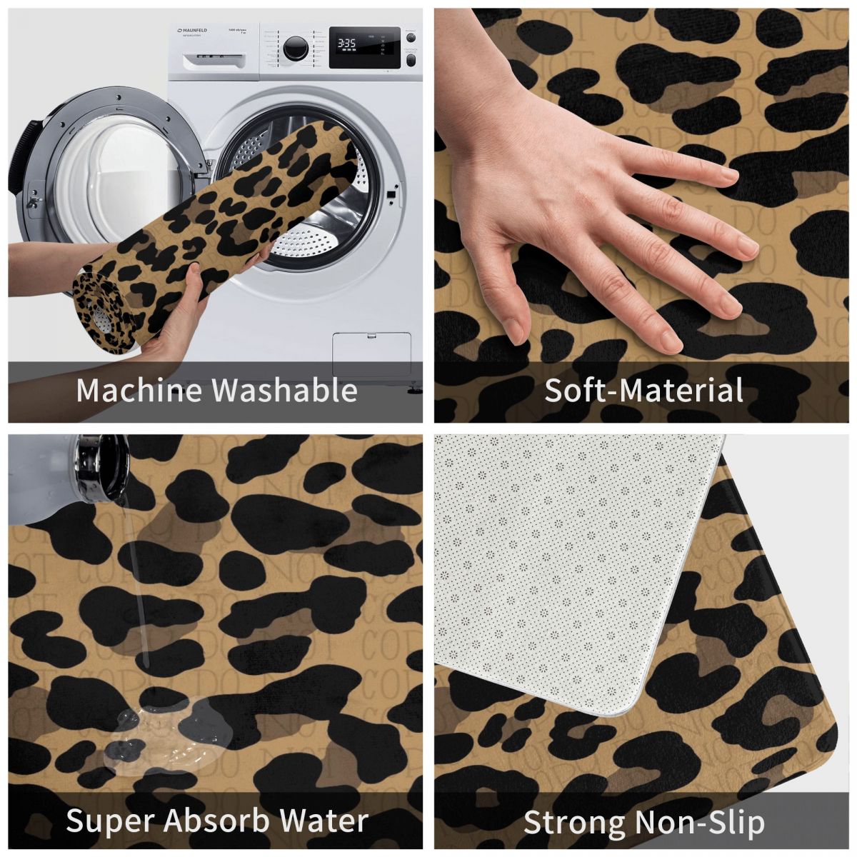 Leopard Doormat Bathroom Printed Polyeste Mat Kitchen Home Hallway Skin Fur Decoration Floor Rug Door Mat Bath Mat